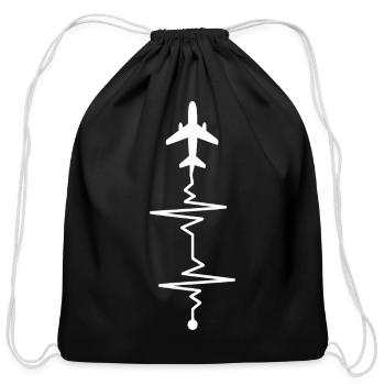 AeroWave Plane Echo - Cotton Drawstring Bag - black - Front