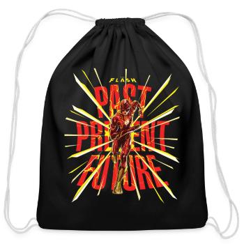 The Flash Past, Present Future - Cotton Drawstring Bag - black - Front