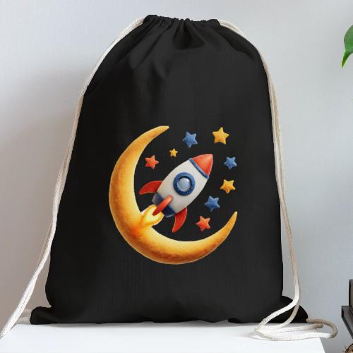 Rocket Among the Stars - Cotton Drawstring Bag