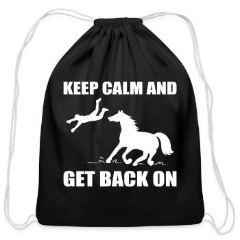 Funny Equestrian Horse Rider - Cotton Drawstring Bag - black - Front