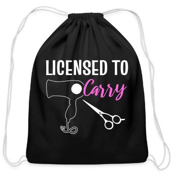 Licensed To Carry Hairdresser - Cotton Drawstring Bag - black - Front
