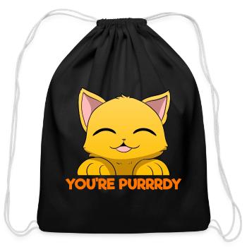 Funny Cat Lover - Cotton Drawstring Bag - black - Front