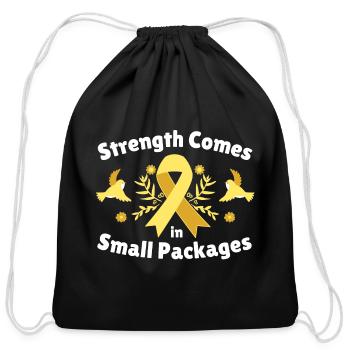 Strength Comes in Small Packages awareness Shirt - Cotton Drawstring Bag - black - Front