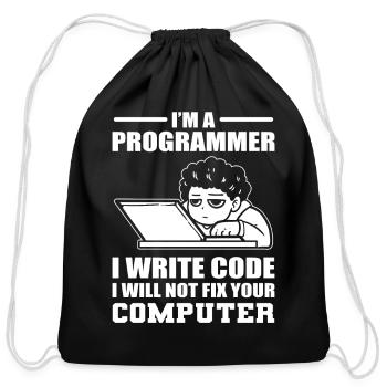 Programming Humor Software Developer - Cotton Drawstring Bag - black - Front