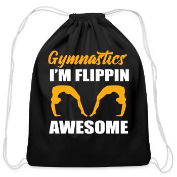 Acrobatic Skills Gymnast - Cotton Drawstring Bag - black - Front