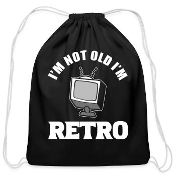 I'm Not Old I'm Retro Computer Technician - Cotton Drawstring Bag - black - Front