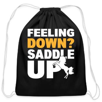 Equestrian Riding Riding Instructor - Cotton Drawstring Bag - black - Front
