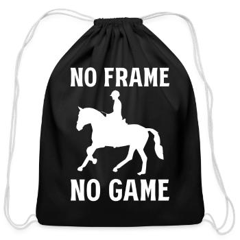 Funny Horse Riding Equestrian - Cotton Drawstring Bag - black - Front
