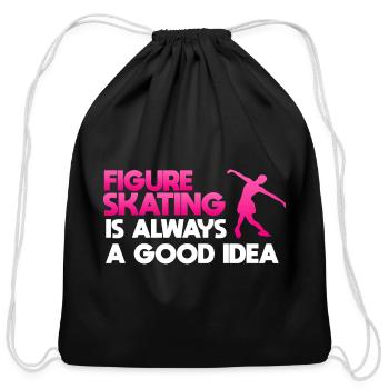 Love Figure Skating Skating Choreographer - Cotton Drawstring Bag - black - Front