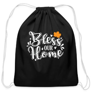 Bless our Home Family USA America Holiday - Cotton Drawstring Bag - black - Front