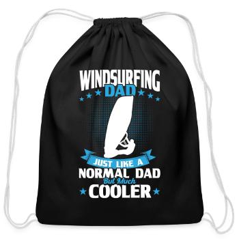 Windsurfing Surfboard Kite Gift for Windsurfer - Cotton Drawstring Bag - black - Front