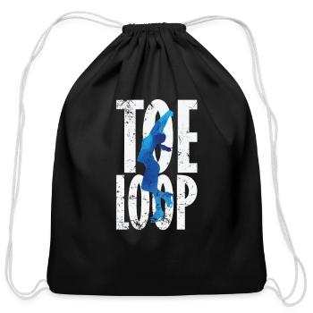 Toeloop Figure Skating - Cotton Drawstring Bag - black - Front