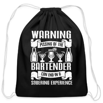 Bartender Gift Mixologist Job Waiter Bartender - Cotton Drawstring Bag - black - Front