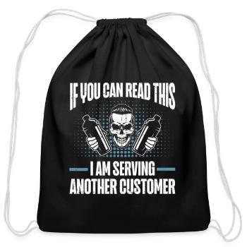 Bartender Gift Mixologist Job Waiter Bartender - Cotton Drawstring Bag - black - Front
