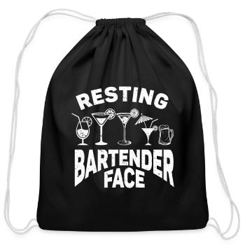 Bartender Gift Mixologist Job Waiter Bartender - Cotton Drawstring Bag - black - Front