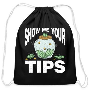 Bartender Gift Mixologist Job Waiter Bartender - Cotton Drawstring Bag - black - Front