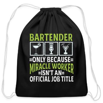 Bartender Gift Mixologist Job Waiter Bartender - Cotton Drawstring Bag - black - Front