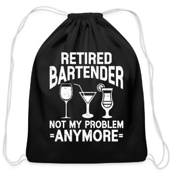 Bartender Gift Mixologist Job Waiter Bartender - Cotton Drawstring Bag - black - Front
