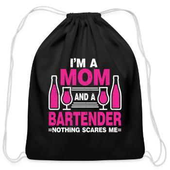 Bartender Gift Mixologist Job Waiter Bartender - Cotton Drawstring Bag - black - Front