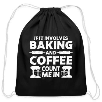 Baking & Coffee Baker Baking - Cotton Drawstring Bag - black - Front