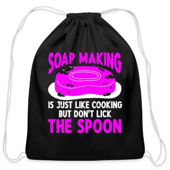 Soap Making Soap Maker - Cotton Drawstring Bag - black - Front