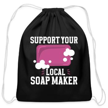 Soap Making Soap Maker - Cotton Drawstring Bag - black - Front