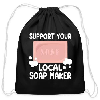 Soap Making Soap Maker - Cotton Drawstring Bag - black - Front