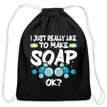 Soap Making Soap Maker - Cotton Drawstring Bag - black - Front