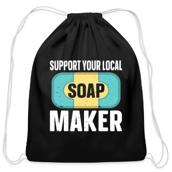 Soap Making Soap Maker - Cotton Drawstring Bag - black - Front