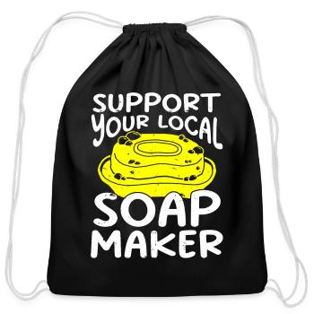 Soap Making Soap Maker - Cotton Drawstring Bag - black - Front