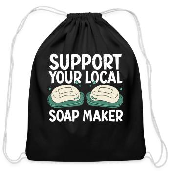 Soap Making Soap Maker - Cotton Drawstring Bag - black - Front