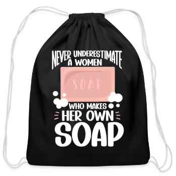 Soap Making Soap Maker - Cotton Drawstring Bag - black - Front