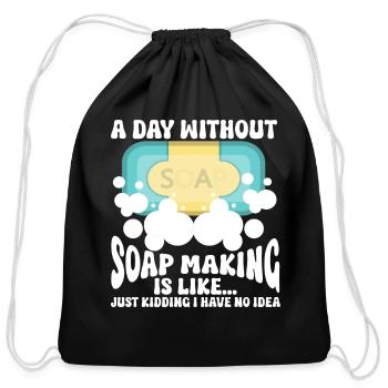 Soap Making Soap Maker - Cotton Drawstring Bag - black - Front