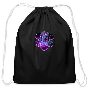 Depth Grid – Cubes in Motion - Cotton Drawstring Bag - black - Front