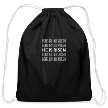 HE IS RISEN - Jesus Resurrection - Cotton Drawstring Bag - black - Front