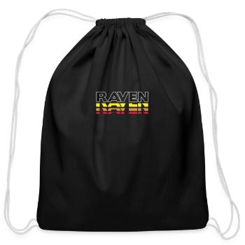 Raven First Name Funny Vintage Sunset Raven - Cotton Drawstring Bag - black - Front