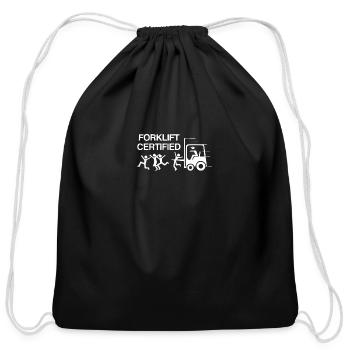 Forklift Certified Crew Tee - Cotton Drawstring Bag - black - Front