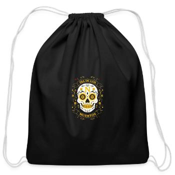 Wednesday_-_DA_De_Los_Muertos - Cotton Drawstring Bag - black - Front