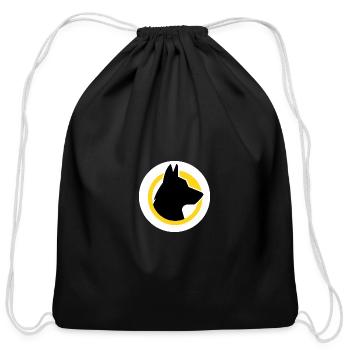 K9 Mind Logo, White Circle - Cotton Drawstring Bag - black - Front