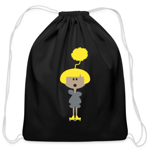 Pom Pom Girl Rollerskating - Cotton Drawstring Bag