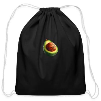Avocado with basketball core - Cotton Drawstring Bag - black - Front