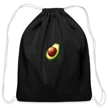 Avocado with basketball core - Cotton Drawstring Bag - black - Front
