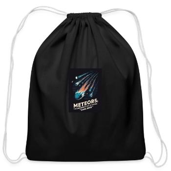 Stargazing Adventures Under the Meteor Shower - Cotton Drawstring Bag - black - Front