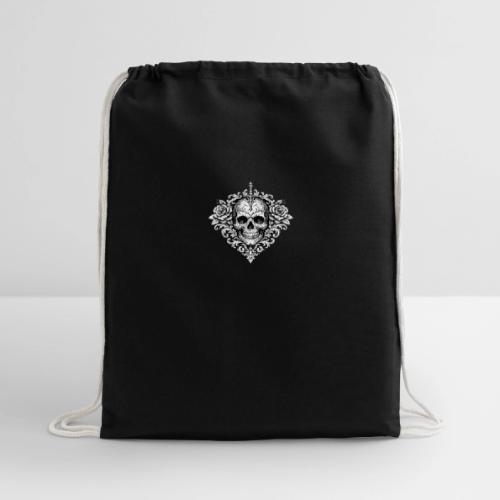 Gothic Filigree Skull - Cotton Drawstring Bag