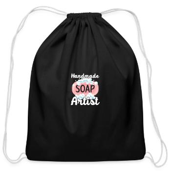 Handmade Soap Artist Soaping Soap Making - Cotton Drawstring Bag - black - Front