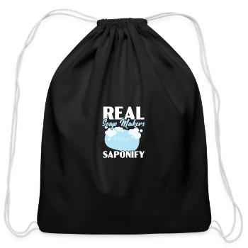 Real Soap Makers Saponify Soaping Soap Making - Cotton Drawstring Bag - black - Front