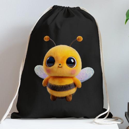 Sweet Cartoon Baby Bee with Innocent Eyes - Cotton Drawstring Bag