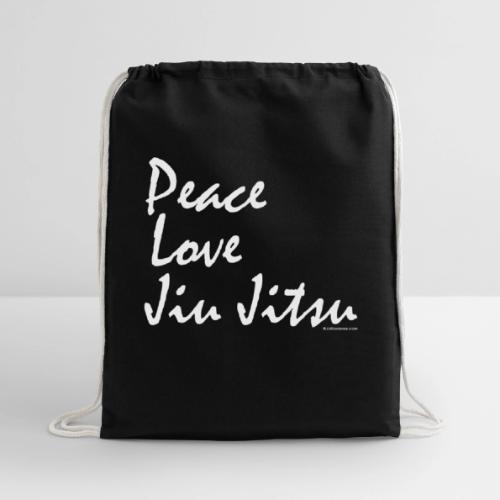Jiu Jitsu - Peace Love wb - Cotton Drawstring Bag