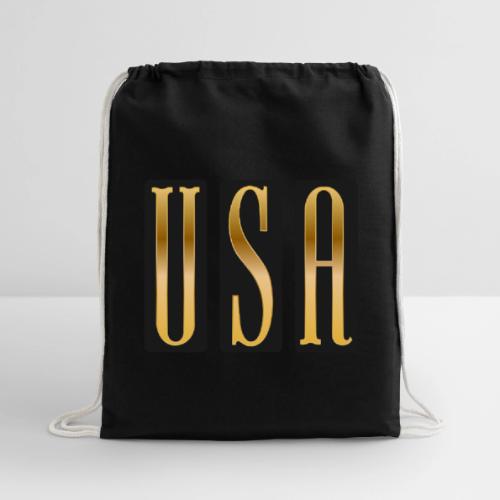 USA Gold Monolith - Cotton Drawstring Bag