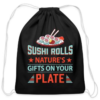 Sushi Japan Eat Sushimeal Meal - Cotton Drawstring Bag - black - Front